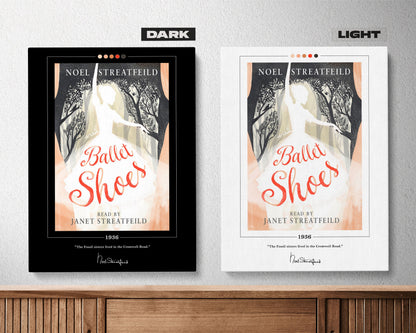 Ballet Shoes Book Cover Poster | Noel Streatfeild, Ballet Shoes Poster, Ballet Shoes Print, Book Posters, Canvas Wall Art, Book Lover Gift