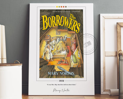 The Borrowers Book Cover Poster | Mary Norton, The Borrowers Poster, The Borrowers Print, Book Posters, Canvas Wall Art, Book Lover Gift