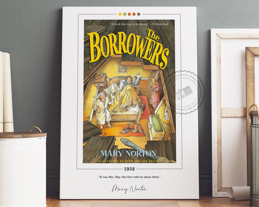 The Borrowers Book Cover Poster | Mary Norton, The Borrowers Poster, The Borrowers Print, Book Posters, Canvas Wall Art, Book Lover Gift