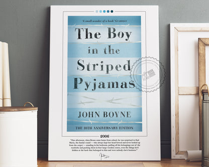 The Boy in the Striped Pyjamas Book Cover Poster | John Boyne, The Boy in the Striped Pyjamas Poster, Book Poster, Book Art, Canvas Wall Art