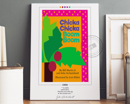 Chicka Chicka Boom Boom Book Cover Poster | Chicka Chicka Boom Boom Poster, Book Posters, Canvas Wall Art, Book Art, Book Lover Gift