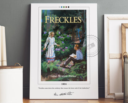 Freckles Book Cover Poster | Gene Stratton Porter, Freckles Poster, Freckles Print, Book Posters, Canvas Wall Art, Book Art, Book Lover Gift