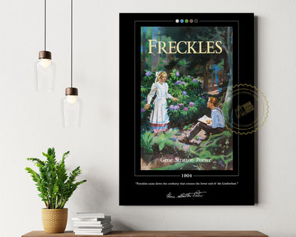 Freckles Book Cover Poster | Gene Stratton Porter, Freckles Poster, Freckles Print, Book Posters, Canvas Wall Art, Book Art, Book Lover Gift