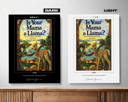 Is Your Mama a Llama Book Cover Poster | Deborah Guarino, Is Your Mama a Llama Poster, Book Posters, Canvas Wall Art, Book Lover Gift