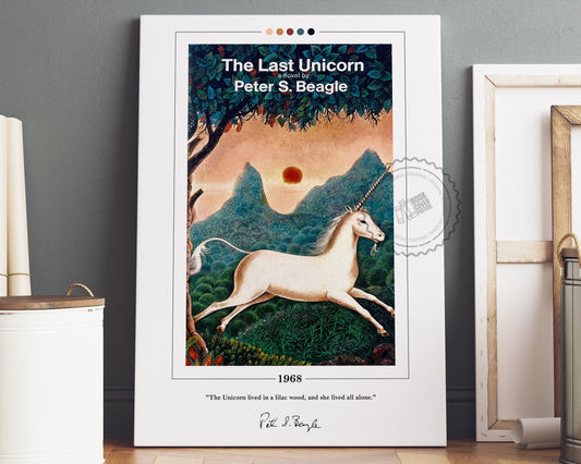 The Last Unicorn Book Cover Poster | Peter S. Beagle, Last Unicorn Poster, Last Unicorn Print, Book Poster, Canvas Wall Art, Book Lover Gift