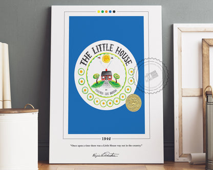 The Little House Book Cover Poster | Virginia Lee Burton, The Little House Poster, Book Posters, Canvas Wall Art, Book Art, Book Lover Gift