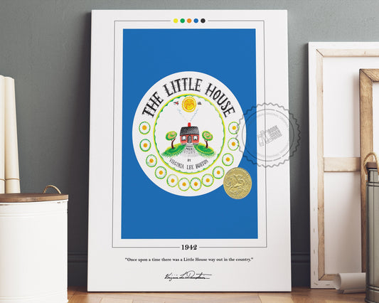 The Little House Book Cover Poster | Virginia Lee Burton, The Little House Poster, Book Posters, Canvas Wall Art, Book Art, Book Lover Gift