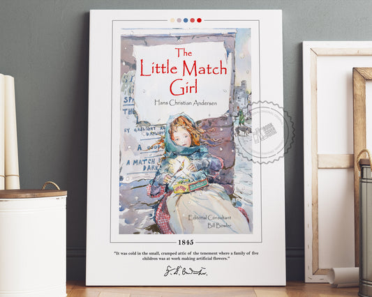 The Little Match Girl Book Cover Poster | Hans Christian Andersen, The Little Match Girl Poster, Book Posters, Book Art, Book Lover Gift