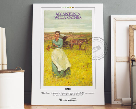 My Antonia Book Cover Poster | Willa Cather, My Antonia Poster, My Antonia Print, Book Posters, Canvas Wall Art, Book Art, Book Lover Gift