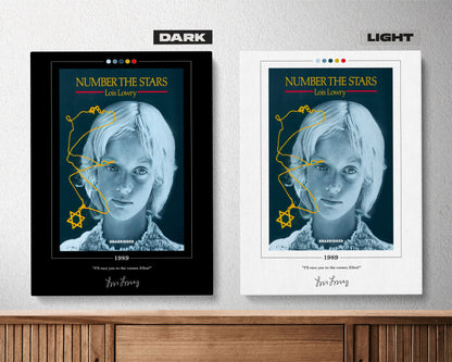 Number the Stars Book Cover Poster | Lois Lowry, Number the Stars Poster, Book Posters, Canvas Wall Art, Book Art, Book Lover Gift