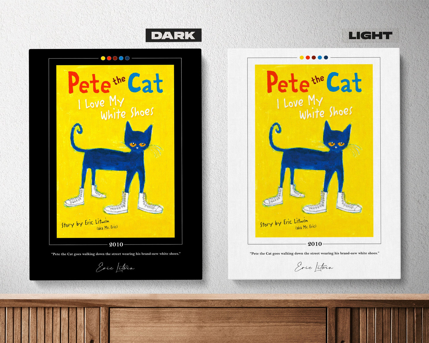 Pete the Cat Book Cover Poster | Eric Litwin, Pete the Cat Poster, Pete the Cat Print, Book Posters, Canvas Wall Art, Book Lover Gift
