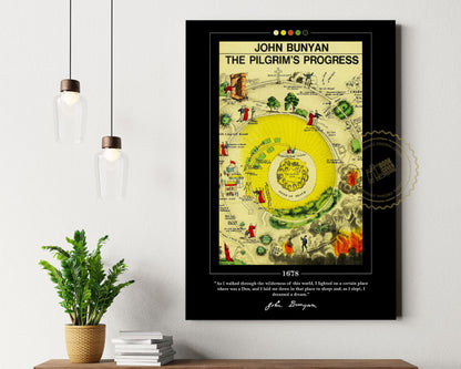 The Pilgrim's Progress Book Cover Poster | John Bunyan, The Pilgrim's Progress Poster, Book Posters, Canvas Wall Art, Book Lover Gift