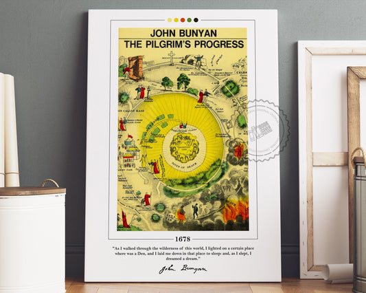 The Pilgrim's Progress Book Cover Poster | John Bunyan, The Pilgrim's Progress Poster, Book Posters, Canvas Wall Art, Book Lover Gift