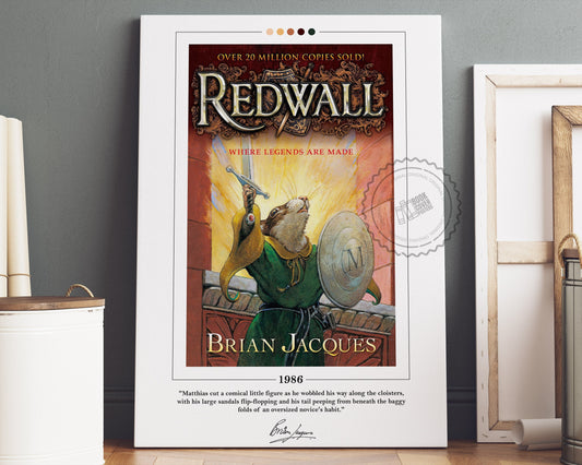 Redwall Book Cover Poster | Brian Jacques, Redwall Poster, Redwall Print, Book Posters, Book Art, Canvas Wall Art, Book Lover Gift