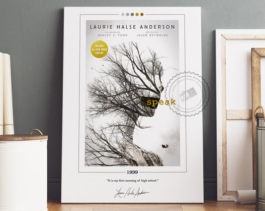 Speak Book Cover Poster | Laurie Halse Anderson, Speak Poster, Speak Print, Book Posters, Canvas Wall Art, Book Art, Book Lover Gift