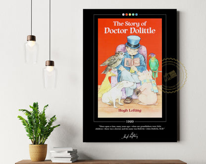 The Story of Doctor Dolittle Book Cover Poster | Hugh Lofting, The Story of Doctor Dolittle Poster, Book Posters, Book Art, Book Lover Gift