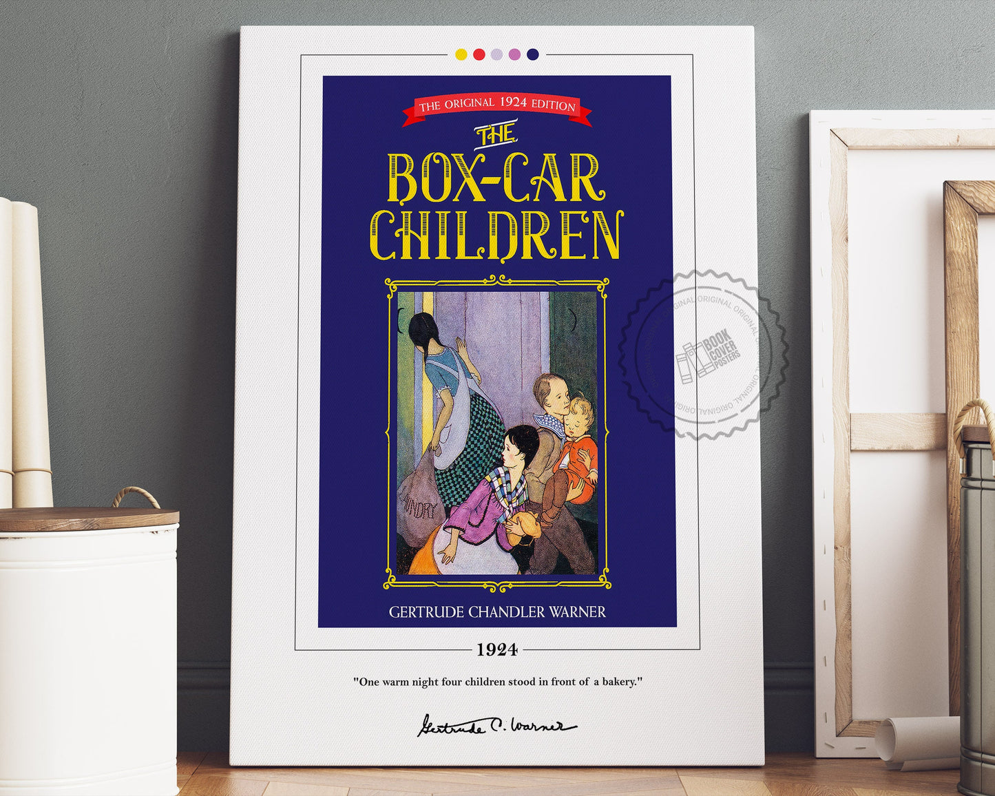 The Boxcar Children Book Cover Poster | Gertrude Chandler Warner, The Boxcar Children Poster, Book Posters, Canvas Wall Art, Book Lover Gift