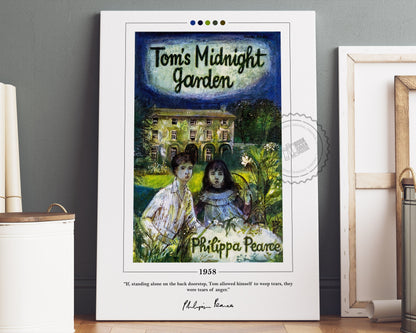 Tom's Midnight Garden Book Cover Poster | Philippa Pearce, Tom's Midnight Garden Poster, Book Posters, Canvas Wall Art, Book Lover Gift