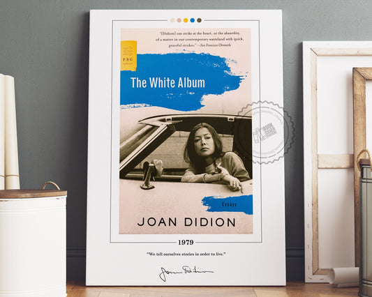 The White Album Book Cover Poster | Joan Didion, The White Album Poster, Book Posters, Book Art, Canvas Wall Art, Book Lover Gift