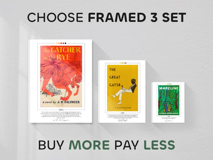 Choose Your Framed Book Cover Posters Set of 3 | Book Posters, Book Prints, Canvas Wall Art, Book Art, Book Lover Gift, Bookish Gifts