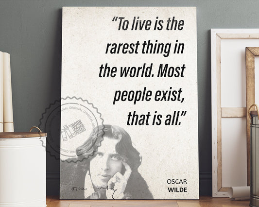 Oscar Wilde Quote Wall Art | "People Exist" Quote Poster, Quote Print, Quote Art, Book Quote, Canvas Wall Art, Book Lover Gift