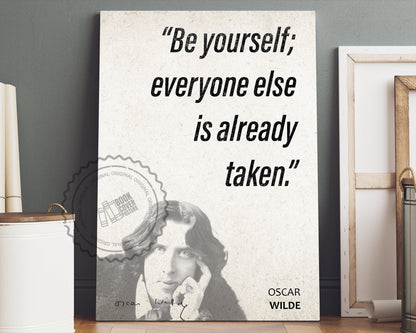 Oscar Wilde Quote Wall Art | "Be Yourself" Quote Poster, Quote Print, Quote Art, Book Quote, Canvas Wall Art, Book Lover Gift