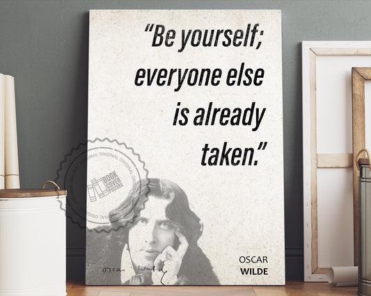 Oscar Wilde Quote Wall Art | "Be Yourself" Quote Poster, Quote Print, Quote Art, Book Quote, Canvas Wall Art, Book Lover Gift