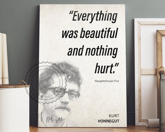 Kurt Vonnegut Quote Wall Art | Slaughterhouse Five Quote Poster, Quote Print, Quote Art, Book Quote, Canvas Print, Book Lover Gift