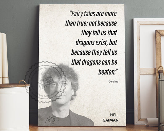 Neil Gaiman Quote Wall Art | Coraline Quote Poster, Quote Print, Quote Art, Book Quote, Canvas Wall Art, Book Lover Gift