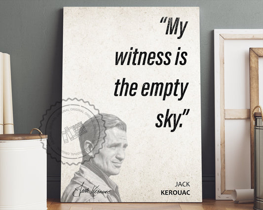 Jack Kerouac Quote Wall Art | "Empty Sky" Quote Poster, Quote Print, Quote Art, Book Quotes, Canvas Wall Art, Book Lover Gift