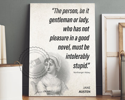 Jane Austen Quote Wall Art | Northanger Abbey Quote Poster, Quote Print, Quote Art, Book Quotes, Canvas Wall Art, Book Lover Gift