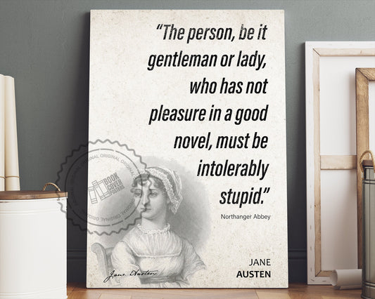 Jane Austen Quote Wall Art | Northanger Abbey Quote Poster, Quote Print, Quote Art, Book Quotes, Canvas Wall Art, Book Lover Gift