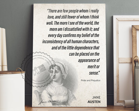 Jane Austen Quote Wall Art | "Merit of Sense" Pride and Prejudice Quote Poster, Quote Print, Quote Art, Book Quotes, Book Lover Gift