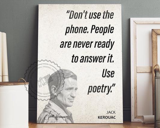 Jack Kerouac Quote Wall Art | "Use Poetry" Quote Poster, Quote Print, Quote Art, Book Quotes, Canvas Wall Art, Book Lover Gift