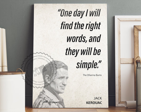 Jack Kerouac Quote Wall Art | The Dharma Bums Quote Poster, Quote Print, Quote Art, Book Quotes, Canvas Wall Art, Book Lover Gift