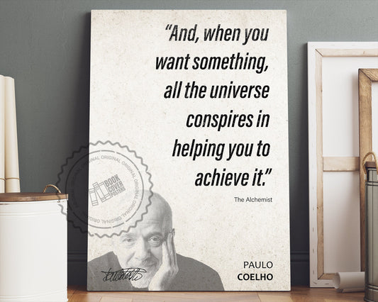 Paulo Coelho Quote Wall Art | The Alchemist Quote Poster, Quote Print, Quote Art, Book Quote, Canvas Print, Book Lover Gift