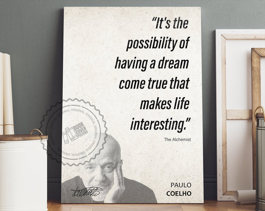 Paulo Coelho Quote Wall Art | The Alchemist Quote Poster, Quote Print, Quote Art, Book Quote, Canvas Wall Art, Book Lover Gift