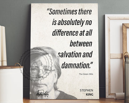 Stephen King Quote Wall Art | The Green Mile Quote Poster, Quote Print, Quote Art, Book Quote, Canvas Wall Art, Book Lover Gift