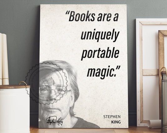 Stephen King Quote Wall Art | "Portable Magic" Quote Poster, Quote Print, Quote Art, Book Quote, Canvas Wall Art, Book Lover Gift