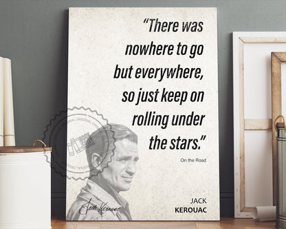 Jack Kerouac Quote Wall Art | "The Stars" On the Road Quote Poster, Quote Print, Quote Art, Book Quotes, Canvas Wall Art, Book Lover Gift