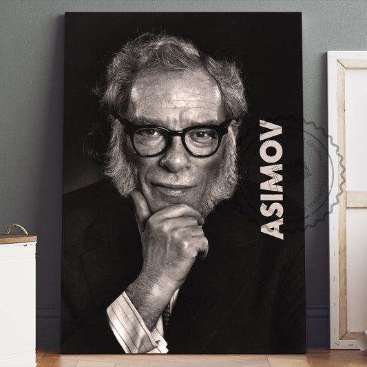 Isaac Asimov Poster Canvas Wall Art, Book Lover Gifts, Gifts for Readers, Bookish Gifts, Bookworm Gifts, Library Decor