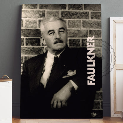 William Faulkner Poster Canvas Wall Art, Book Lover Gifts, Gifts for Readers, Bookish Gifts, Bookworm Gifts, Library Decor