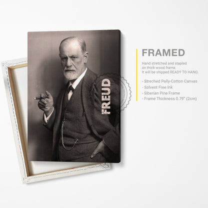 Sigmund Freud Poster Canvas Wall Art, Book Lover Gifts, Gifts for Readers, Bookish Gifts, Bookworm Gifts, Library Decor