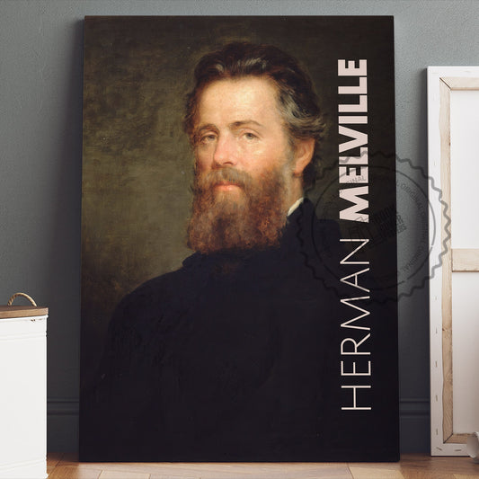 Herman Melville Poster Canvas Wall Art, Book Lover Gifts, Gifts for Readers, Bookish Gifts, Bookworm Gifts, Library Decor
