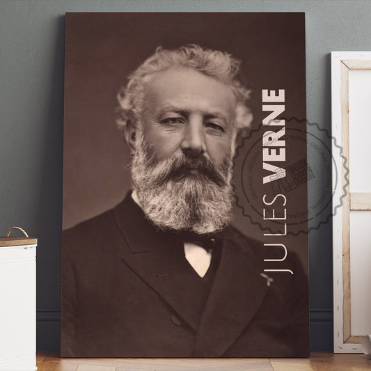 Jules Verne Poster Canvas Wall Art, Book Lover Gifts, Gifts for Readers, Bookish Gifts, Bookworm Gifts, Library Decor