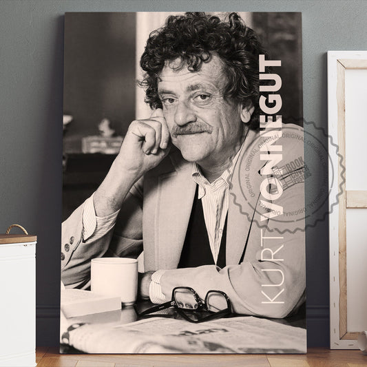 Kurt Vonnegut Poster Canvas Wall Art, Book Lover Gifts, Gifts for Readers, Bookish Gifts, Bookworm Gifts, Library Decor