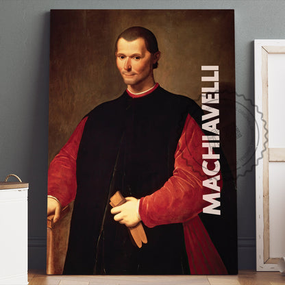 Niccolo Machiavelli Poster Canvas Wall Art, Book Lover Gifts, Gifts for Readers, Bookish Gifts, Bookworm Gifts, Library Decor