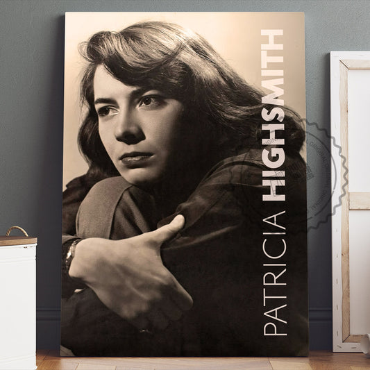 Patricia Highsmith Poster Canvas Wall Art, Book Lover Gifts, Gifts for Readers, Bookish Gifts, Bookworm Gifts, Library Decor
