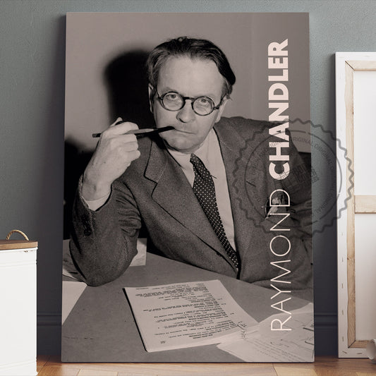 Raymond Chandler Poster Canvas Wall Art, Book Lover Gifts, Gifts for Readers, Bookish Gifts, Bookworm Gifts, Library Decor