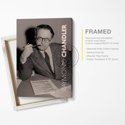 Raymond Chandler Poster Canvas Wall Art, Book Lover Gifts, Gifts for Readers, Bookish Gifts, Bookworm Gifts, Library Decor